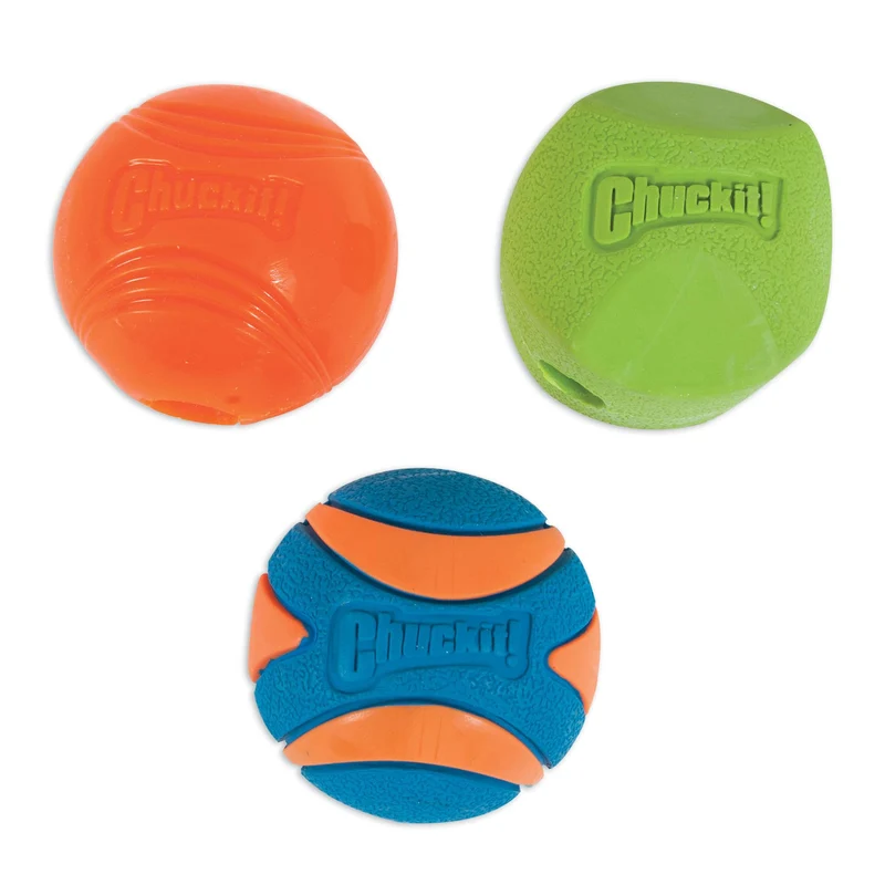 Chuckit! Pack de 3 Balles pour Chien (Taille Moyenne) – Ultra Couineuse, Strato et Erratique