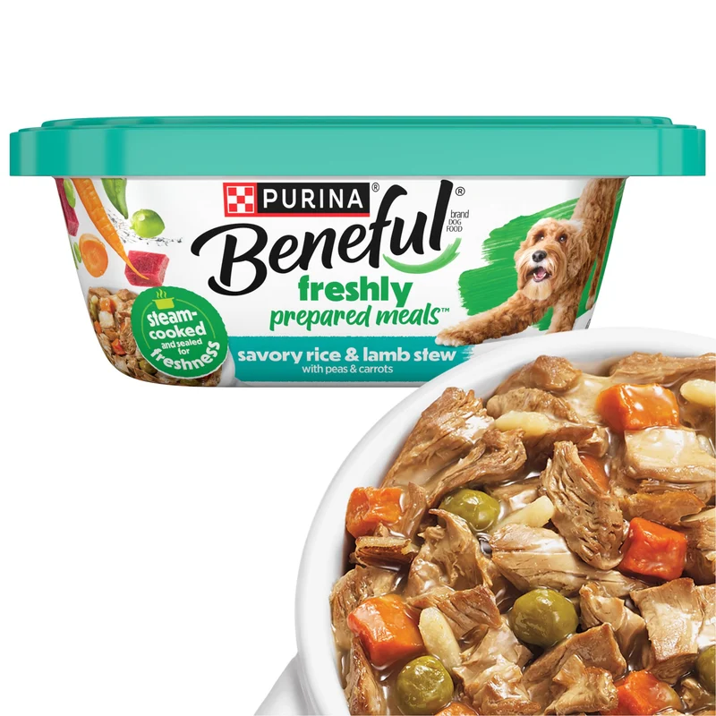 Beneful Purina : Nourriture humide pour chien – Ragout d'agneau et légumes, haute protéine, 8 x 10 oz