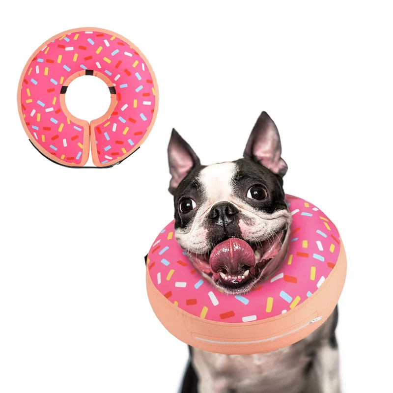 Supet Cône Gonflable pour Chiens et Chats – Collier Post-Chirurgie Doux et Réglable