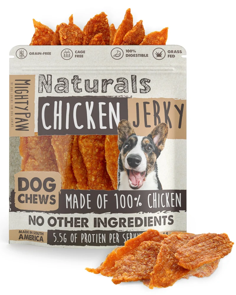 Friandises Mighty Paw Naturals – Jerky de poulet pour chiens de toutes tailles | 14 oz