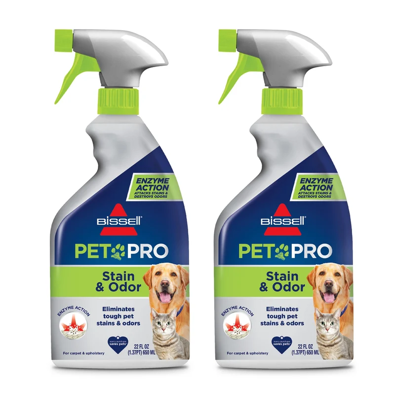 Bissell Pet Pro – Élimination des taches et odeurs (Action enzymatique), Pack 2 × 77X7F
