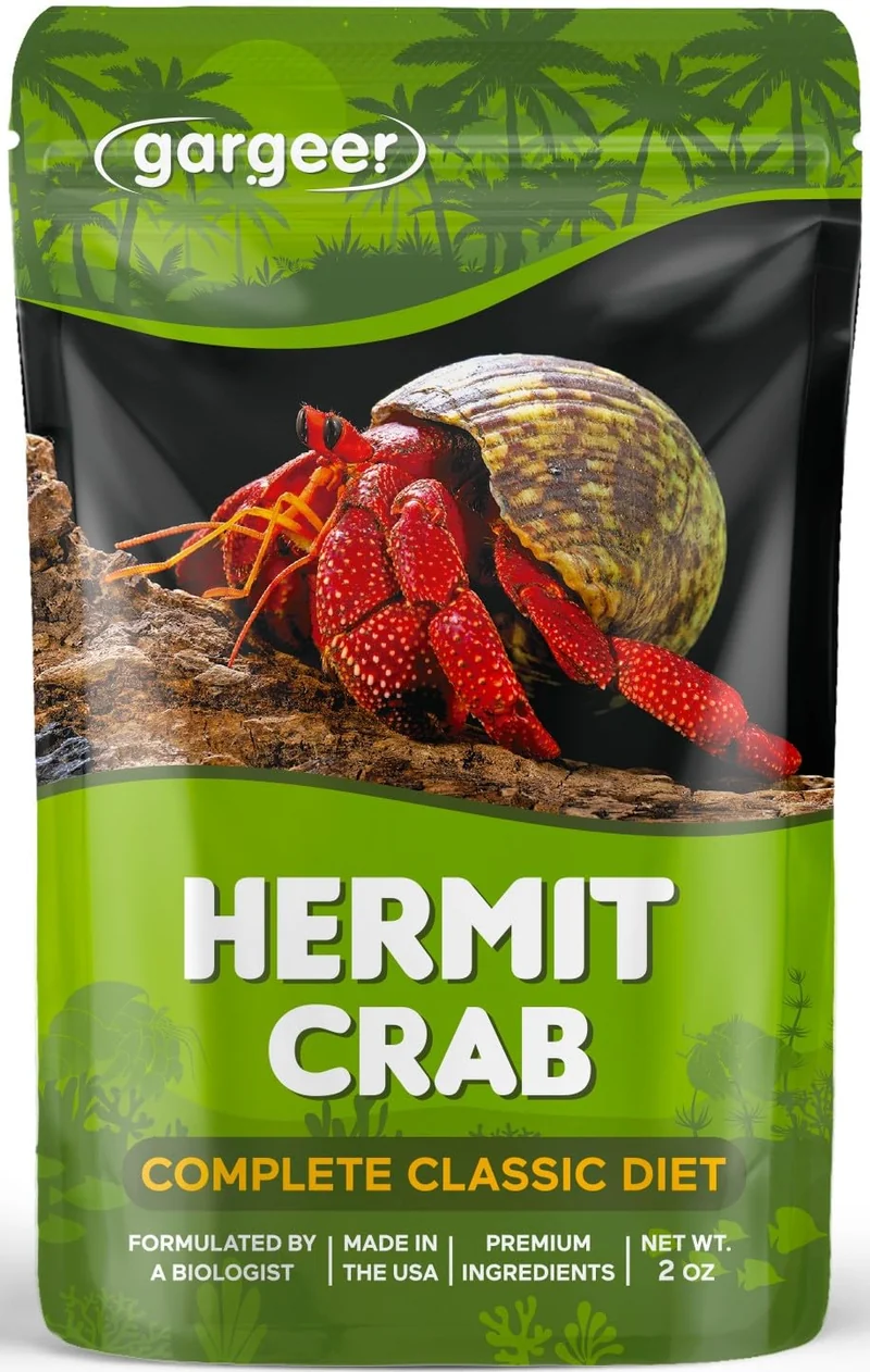 Gargeer Hermit Crab Complete Diet – Ingrédients Premium Non-OGM, Repas Granulé Texturé de 2 onces