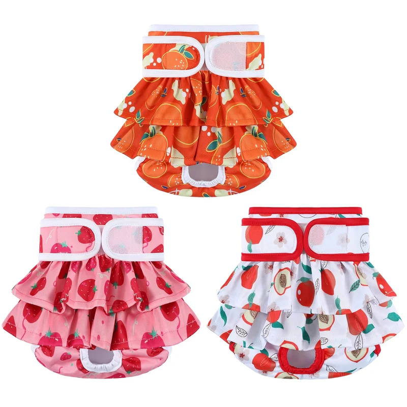 Mengelina Couches-culottes pour chiennes femelles (Lot de 3) – Lavables, Taille S