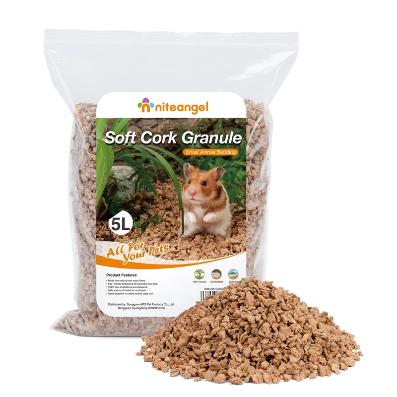 Niteangel Litière naturelle coco-liège pour hamsters et petits animaux – Douce, absorbante, sans additifs