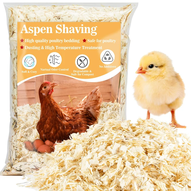 31OZ Litière Sukh pour Poulailler – Copieaux de Peuplier Tremble (Aspen), Literie Polyvalente pour Poulets et Petits Animaux
