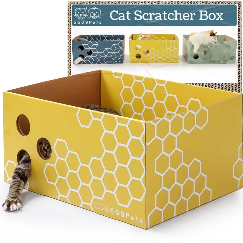 5609PETS Grattoir Chat Carton Grand – Sans Désordre, Double Face