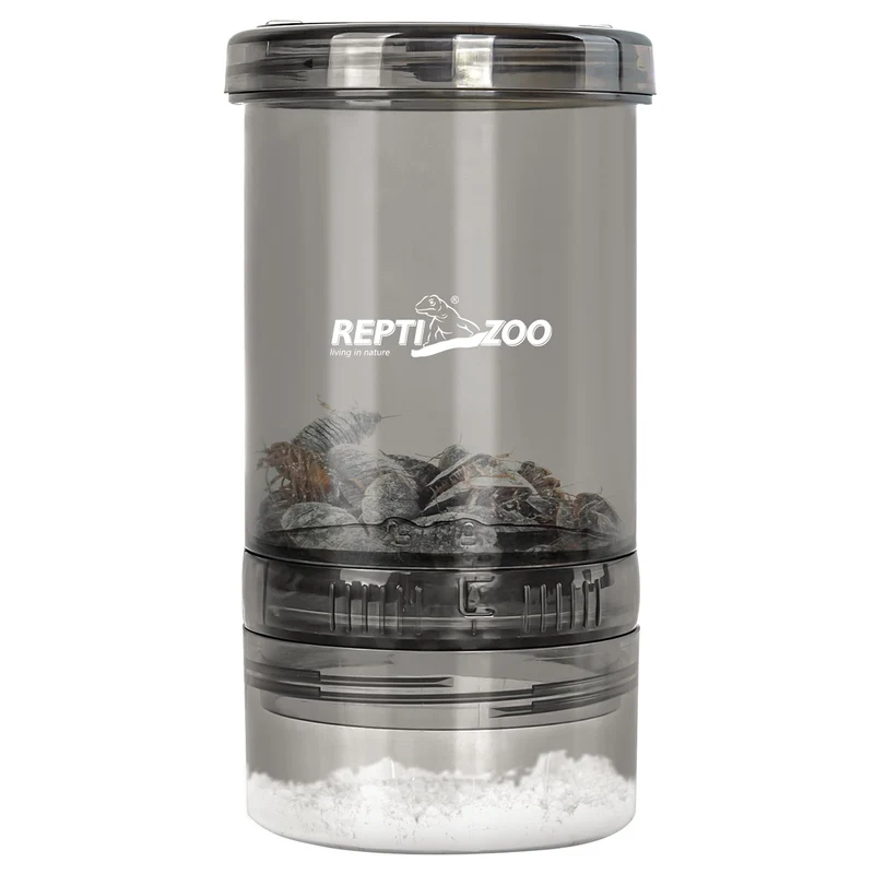 REPTI ZOO Mélangeur Calcium pour Grillons – Boîte Transparente et Couvercle Verrouillable