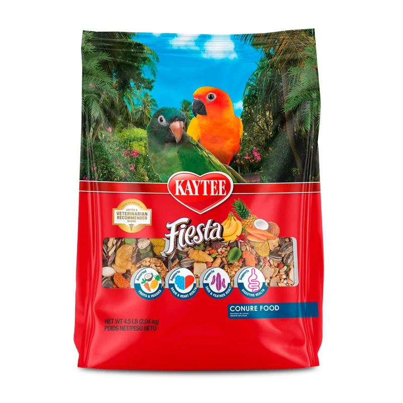 Kaytee Fiesta Conure Food – Mélange gourmet stimulant pour conure, nutrition et plumage, 4,5 lb