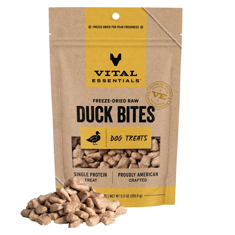 Vital Essentials Friandises Canard Séché – Protéine Unique & Sans Céréales, 156 g