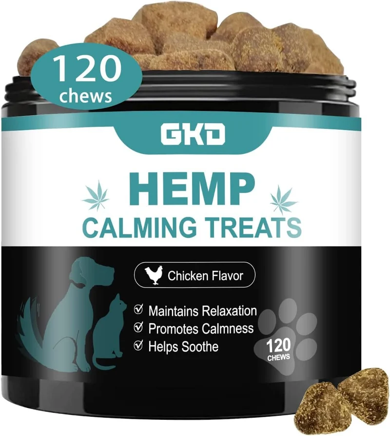 GKD Hemp Calming Chews pour Chiens – Friandises Calmes Naturelles et Aide Potentielle à l’Anxiété