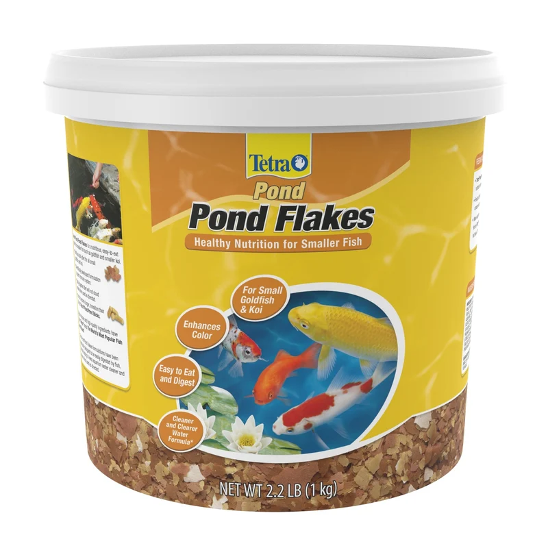 Tetra Pond Flakes – Alimentation Complète pour Petits Poissons de Bassin, Goldfish et Koï, 1 kg