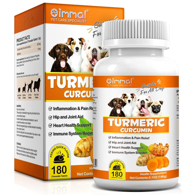 ALIVO Curcuma pour chiens – 180 comprimés de curcumine | Soutien des articulations, immunité et peau