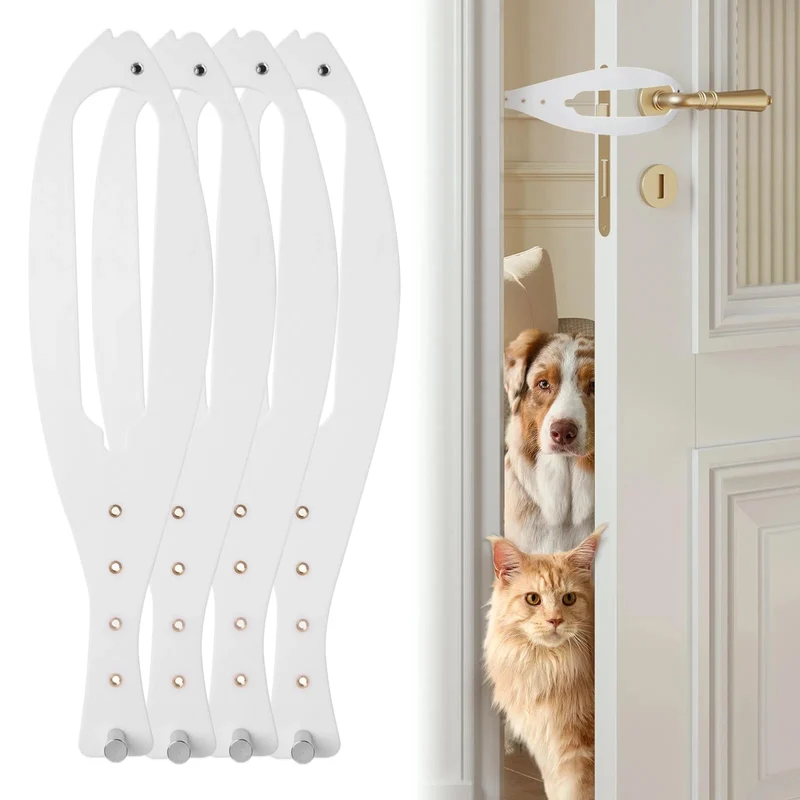 TGIOW Verrou de porte pour chat – 4 pièces, largeur réglable 2,5–6 pouces, installation facile, sans mesurer
