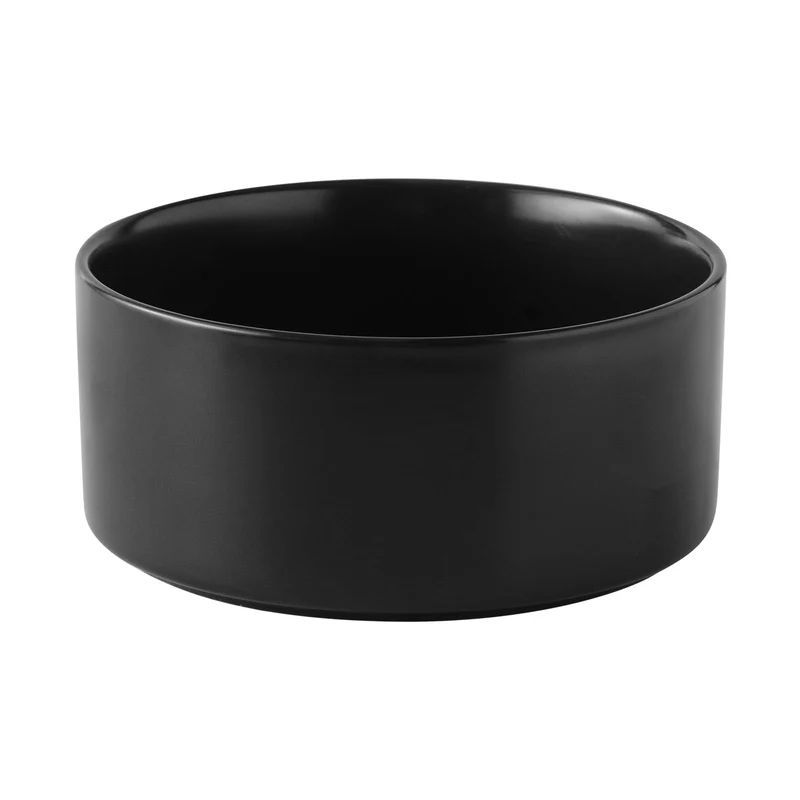 Welloyed Bol Chien Céramique 6 pouces – Capacité environ 900 ml, Antidérapant, Lave-Vaisselle et Micro-ondes, Noir