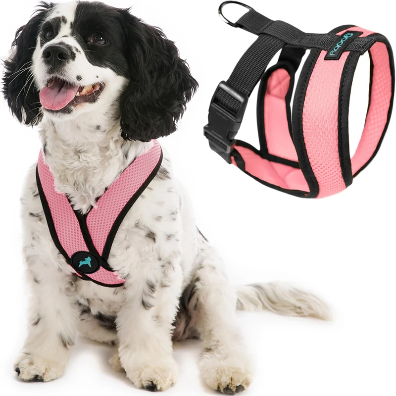 Gooby Comfort X Harnais Rose - Choke-Free X-Frame pour Petits Chiens