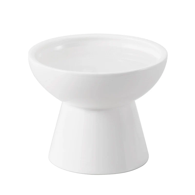 CEEFU Bol chat élevé en céramique blanc – 6,2 po de largeur, 5 po de hauteur