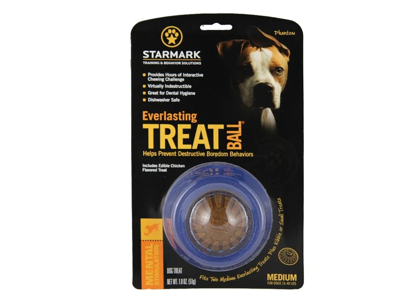 Starmark Balle de Friandises Éternelles Moyenne – Jouet Interactif pour Chiens