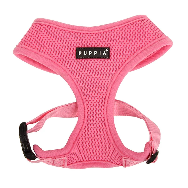 Harnais Puppia Doux pour Chien — Sans Étranglement, Maille Respirante Triple, Rose, Taille Large