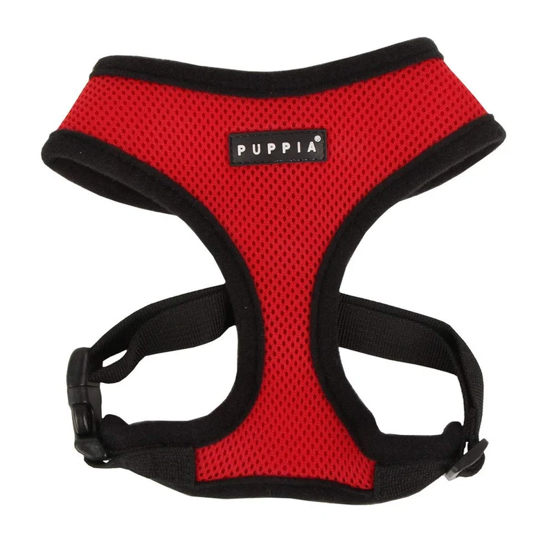 Harnais Puppia Soft pour chien – Maille douce rouge, taille moyenne