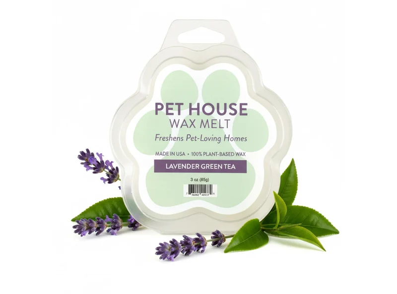 One Fur All Pet House – Cubes parfumés Lavande et Thé Vert (Printemps), cire de soja naturelle – Lot de 2