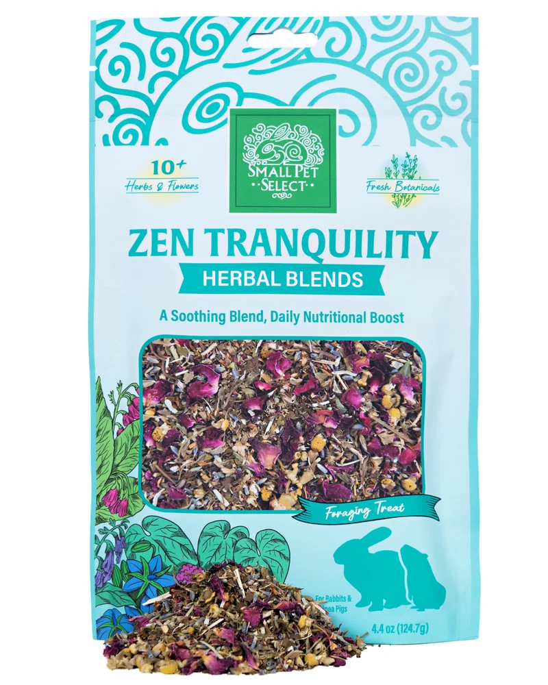 Small Pet Select - Mélange d'herbes Zen Tranquility, friandise naturelle pour lapins et cobayes, 4,4 oz