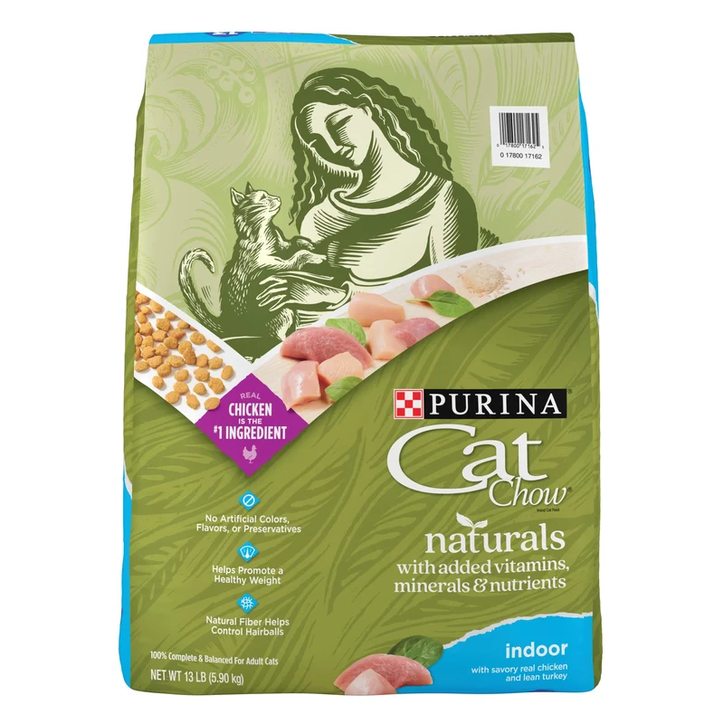 Purina Cat Chow Naturals Indoor - Croquettes pour chats d’intérieur, contrôle des boules et poids sains - 13 lb