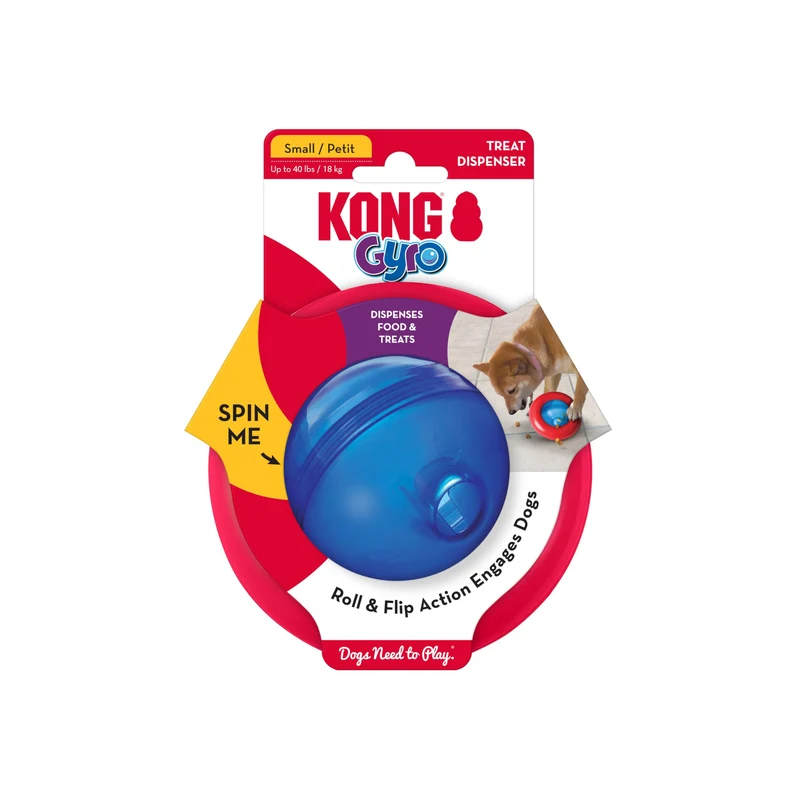 KONG Gyro – Jouet interactif et distributeur de friandises pour chiens de petite taille