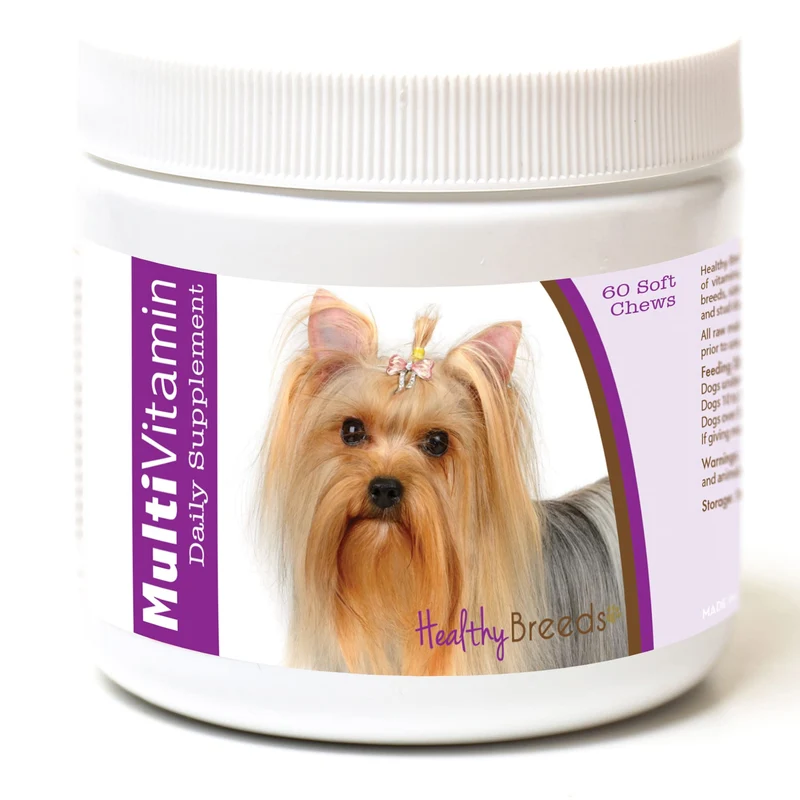 Healthy Breeds Friandises Molles Multivitaminées pour Yorkshire Terrier – 60 unités