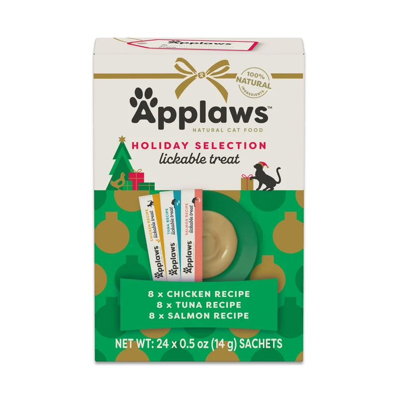Applaws Friandises à Lécher – Purée Naturelle Sans Céréales, Poulet & Thon, 24 Sachets