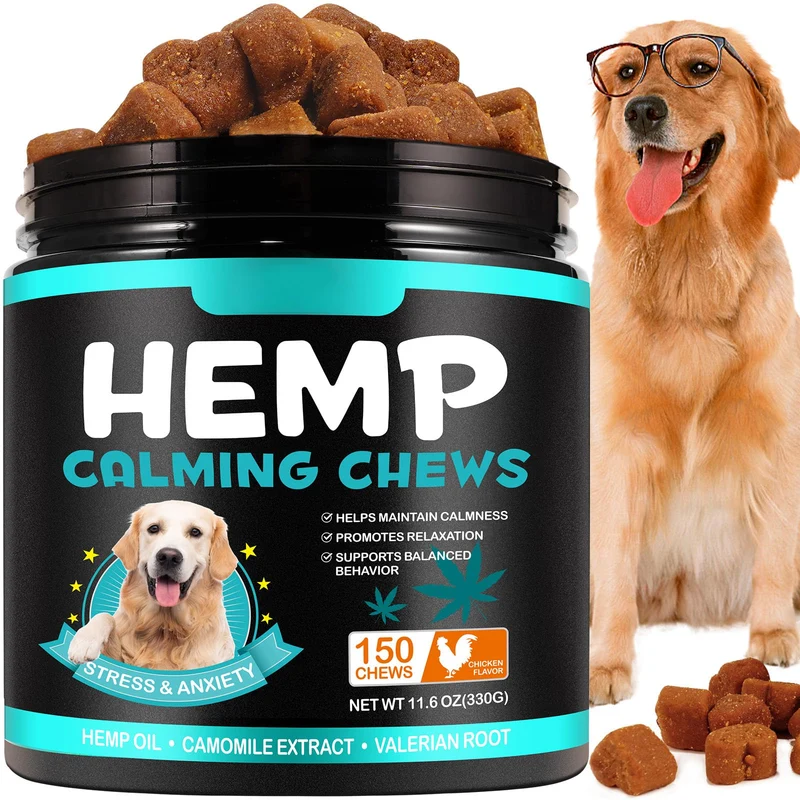 ATOANY Friandises apaisantes au chanvre pour chiens – 150 unités (11,6 oz)