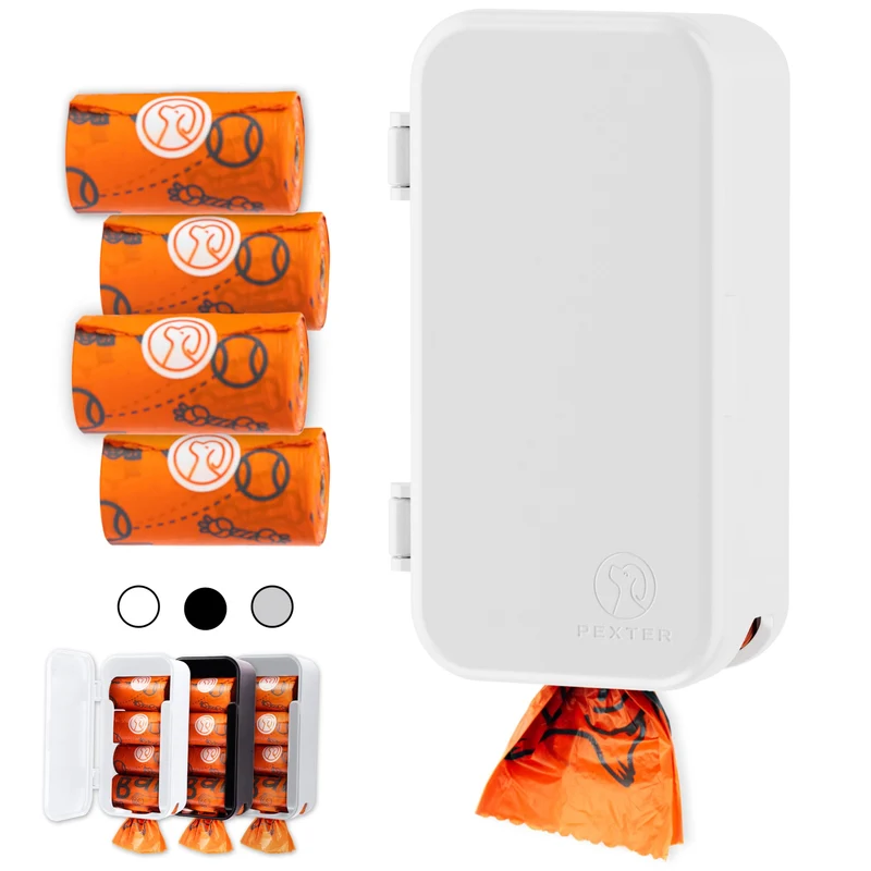 Pexter Distributeur de Sacs à Crottes pour Chien – Montage mural ou sur surface – 4 rouleaux inclus