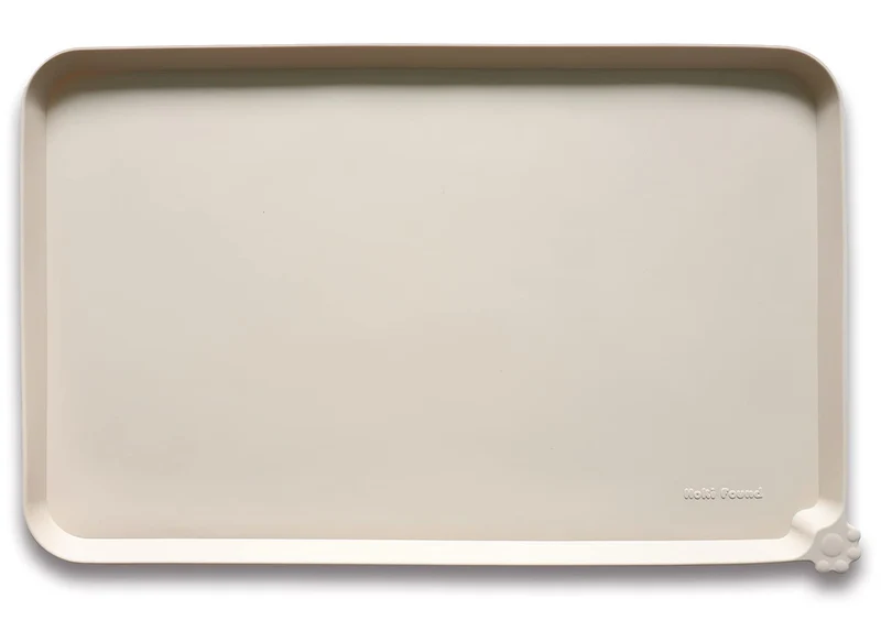 Hoki Found Tapis Alimentaire en Silicone – Bords Élevés, Étanche et Lavable – 48 x 30 cm (Papayawhip)