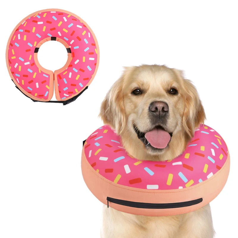 Supet Collier Gonflable pour Chien — Collier en forme de beignet après chirurgie
