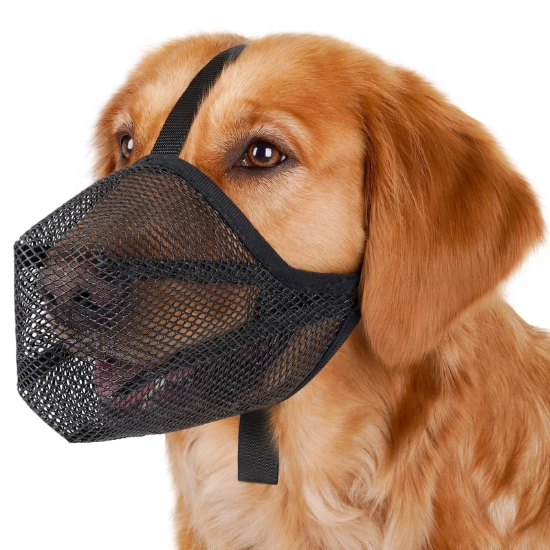 Mayerzon Museau pour Chien – Maillage Doux Respirant et Réglable pour Petits, Moyens et Grands Chiens