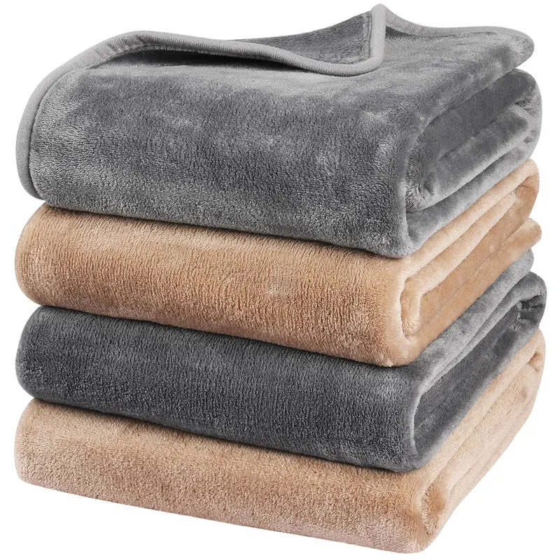 Onarway – Couvertures pour chien 40x28 pouces (Lot de 4), Doux et Lavables – Gris et kaki