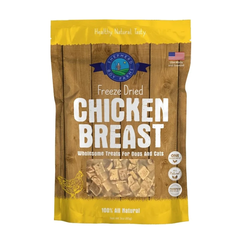 Shepherd Boy Farms – Friandises Lyophilisées au Poulet, 3 oz, Ingrédient Unique, USA
