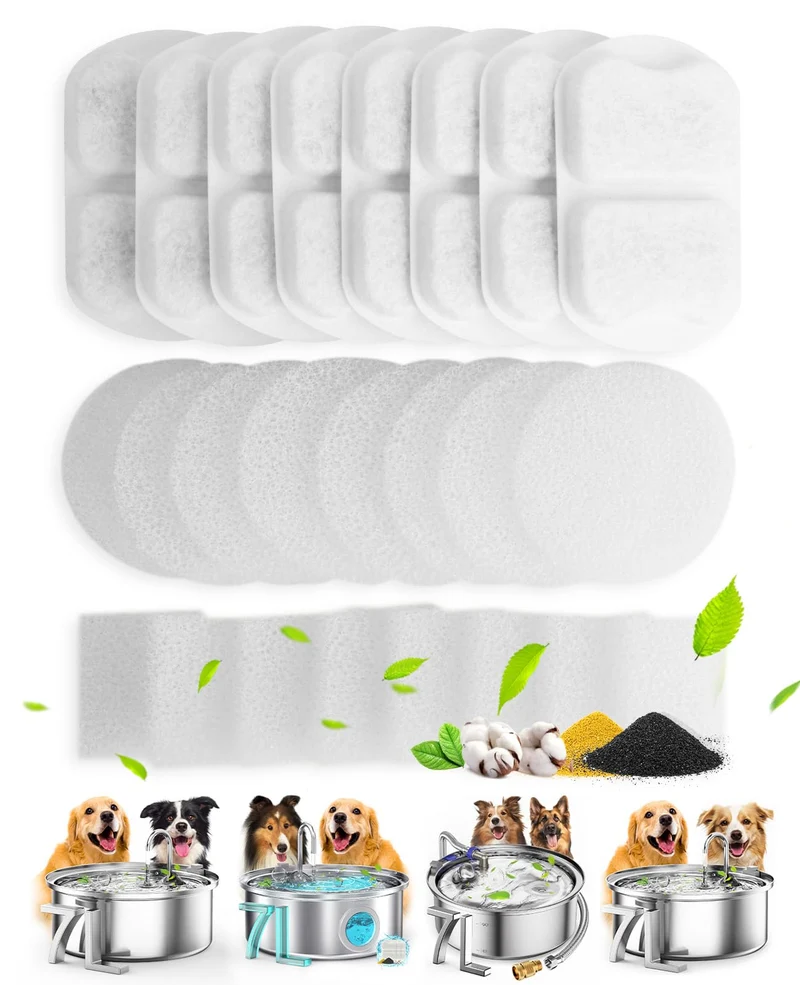 Oneisall Fontaine d'eau pour chiens de grande taille – 7L, inox 304, filtration triple, silencieuse