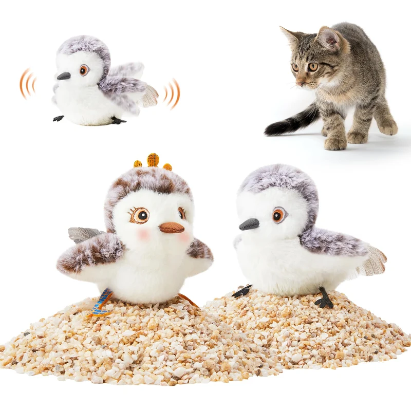 Potaroma — Lot de 2 Jouets Chat Sandpiper Battants, Jeu Interactif et Recharge USB