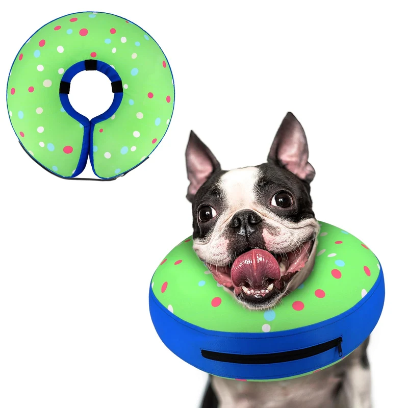 Supet Collier gonflable pour chien — Anneau doux post-chirurgie, confort et ajustement