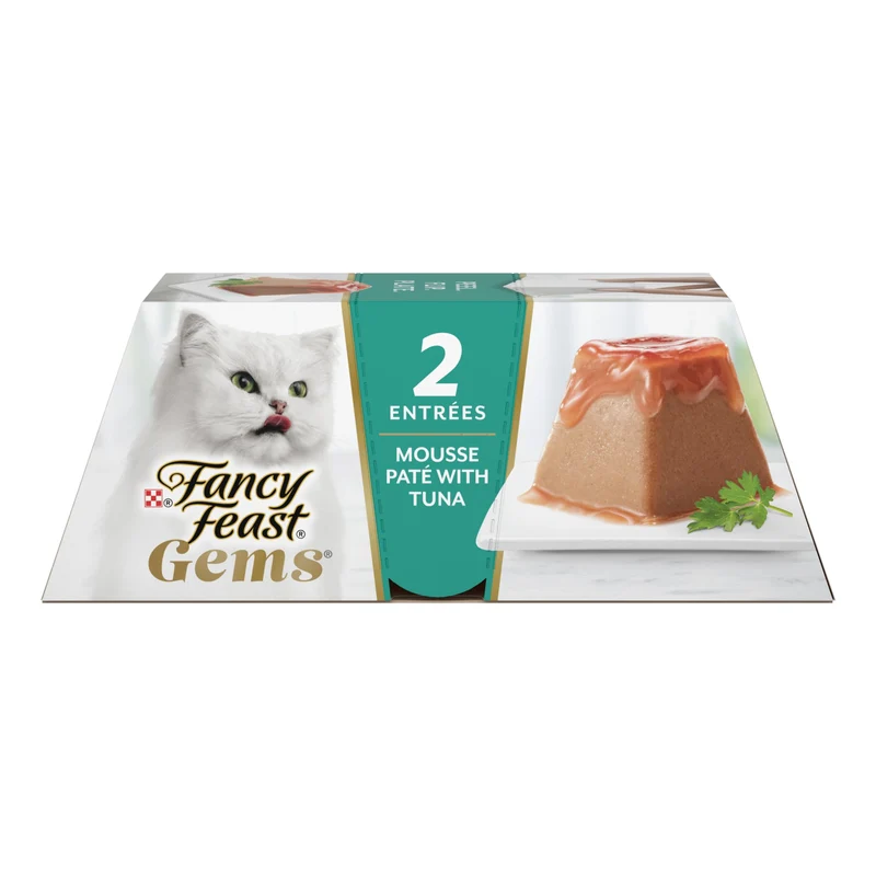 Fancy Feast Gems Mousse Pâté Chat au Thon et Halo de Sauce Savoureuse – Lot de 8 Boîtes de 113 g