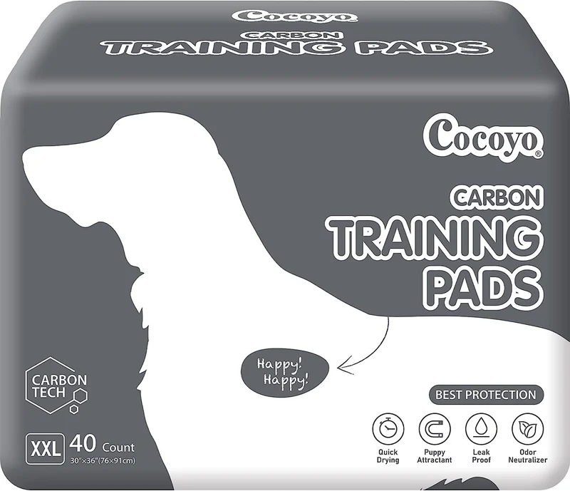 COCOYO Tapis d'entraînement pour chien XXL – 40 pads noirs 30x36 pouces (76x91 cm), absorption et contrôle des odeurs