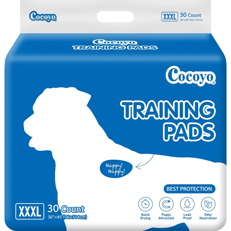 COCOYO Tapis d'entraînement pour chien XXXL – 30 pièces, 30 x 45 pouces, ultra absorbants