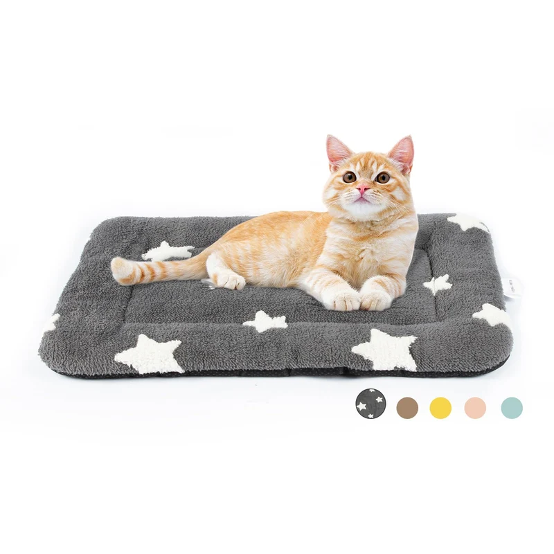 Mora Pets Tapis Lit Chat Intérieur Gris – Coussin Doux 22x13, Lavable