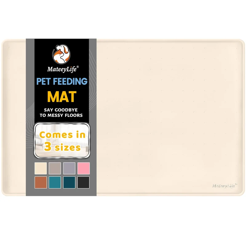 MateeyLife Tapis Alimentaire Silicone Étanche pour Chiens et Chats – Anti-Débordement