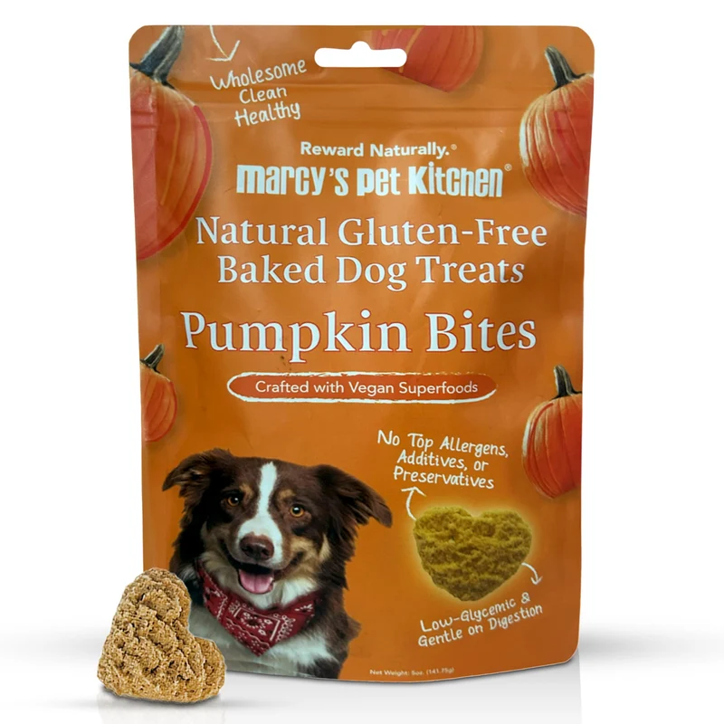 Marcy's Pet Kitchen – Biscuit citrouille à faible IG pour chiens, vegan, sans gluten, fabriqué aux États-Unis