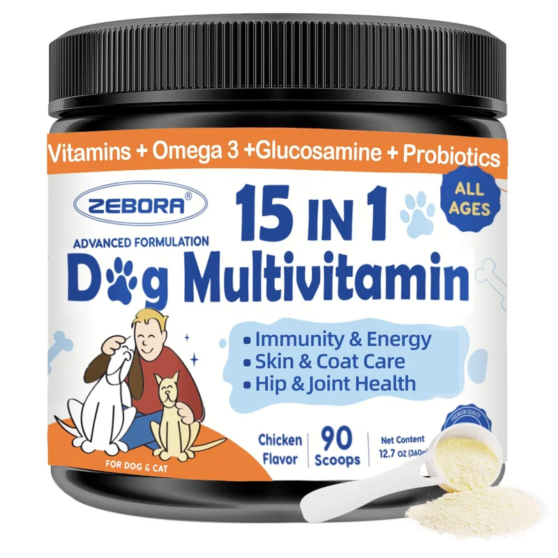 ZEBORA Chien Multivitamine Poudre — Immunité, Pelage et Digestion