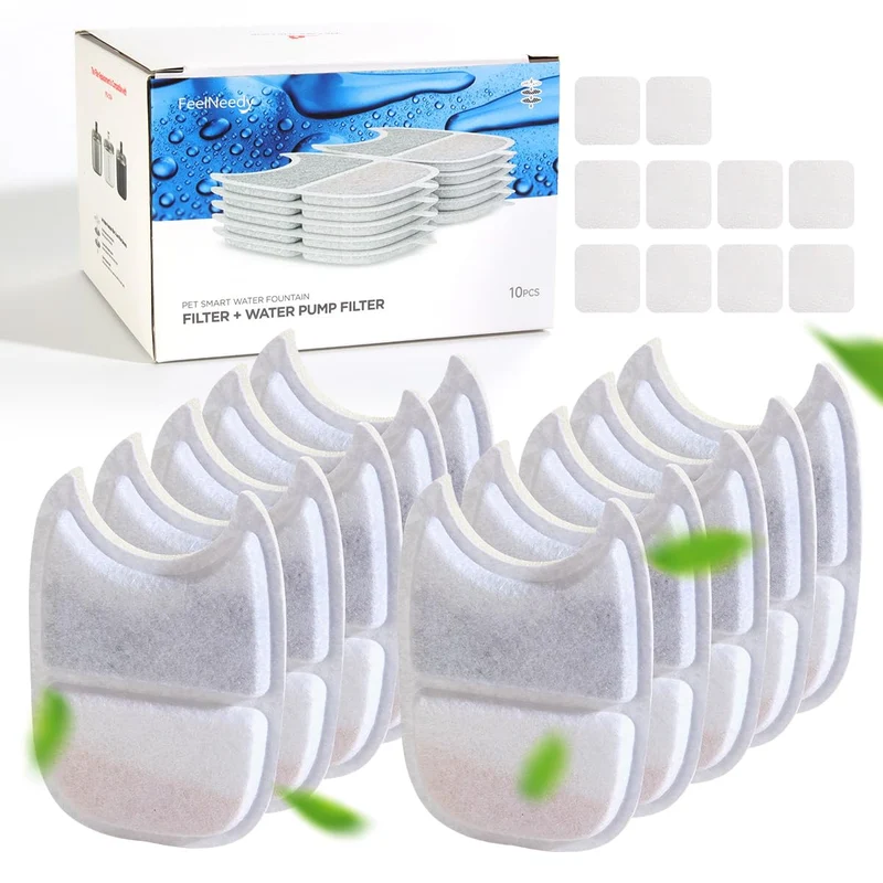 FEELNEEDY — Pack de 10 filtres de remplacement pour fontaine pour chat 4L (YPD-C004S / YPD-C004P)