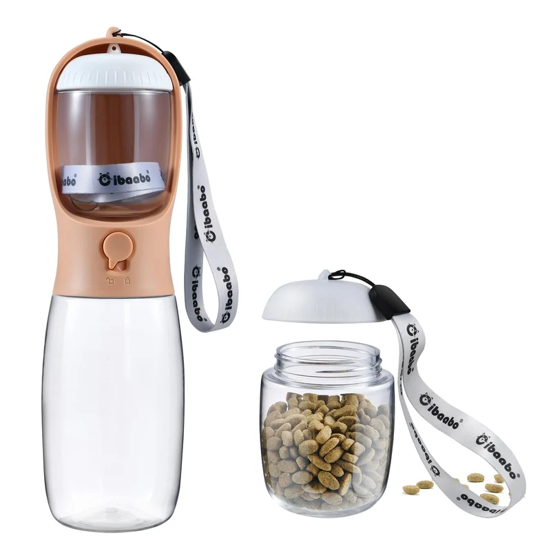 Cibaabo Bouteille d’eau pour chien avec rangement alimentaire – Accessoire portable