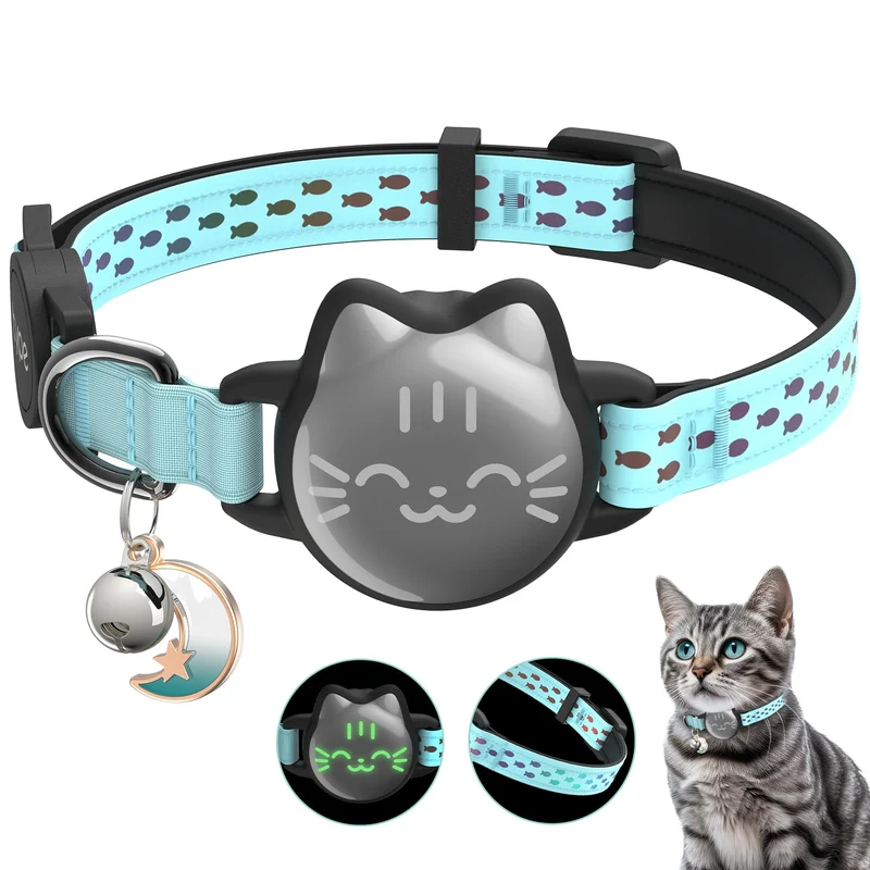 typecase Collier Airtag étanche pour chat (9-13 pouces) – Fermeture à rupture, réfléchissant et léger