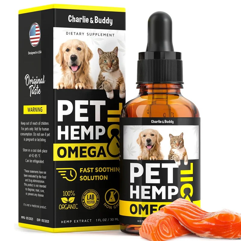 Huile de chanvre et saumon pour chiens et chats — peau et pelage | CHARLIE & BUDDY